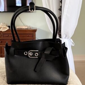 H&M Black Shoulder Bag with Silver Accents